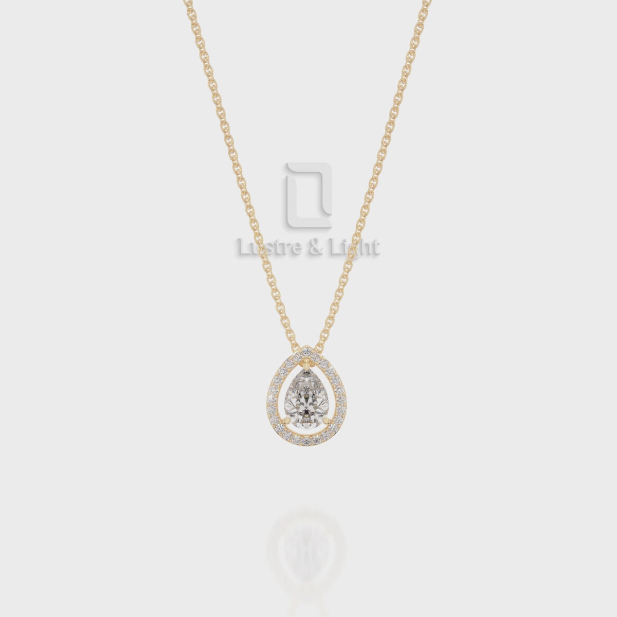 Natural Black Onyx Solitaire Halo Pendant Necklace with Moissanite (18" Chain)