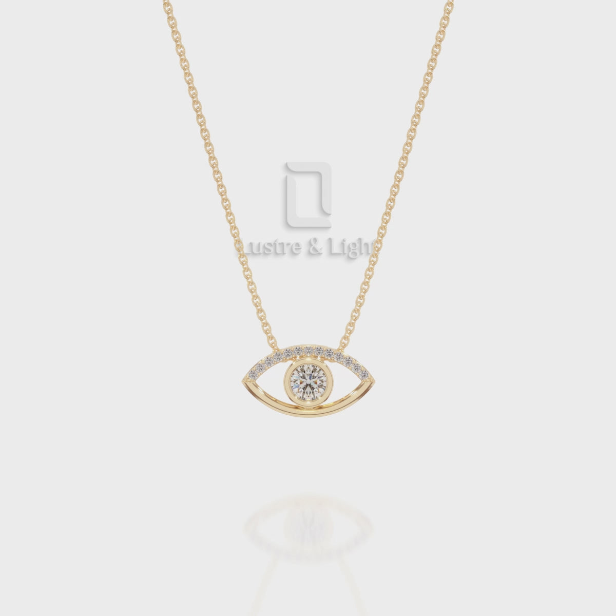 Natural Black Onyx Evil Eye Pendant Necklace with Moissanite (18" Chain)