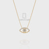 Natural Black Onyx Evil Eye Pendant Necklace with Moissanite (18" Chain)