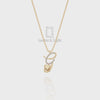 Moissanite Initials Pendant Necklace for Women with 18" Chain