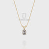 Natural Black Onyx V-Bale Solitaire Pendant Necklace with 18" Chain
