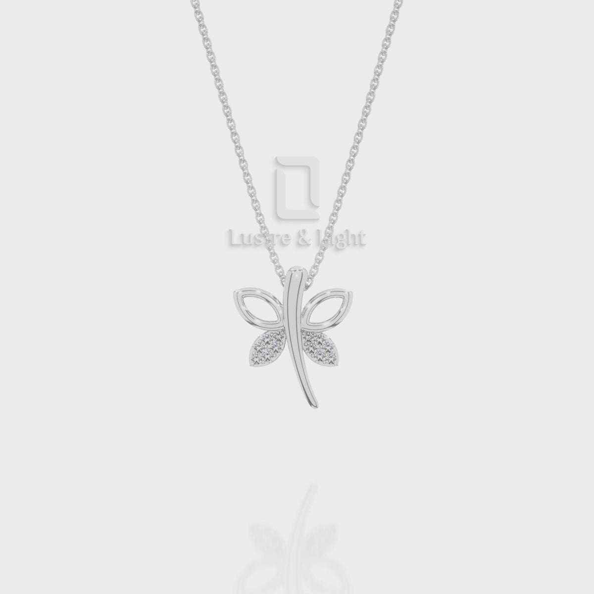 Natural Black Onyx Dragonfly Pendant Necklace with 18" Chain