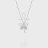 Natural Black Onyx Dragonfly Pendant Necklace with 18" Chain