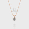 Natural Rainbow Moonstone V-Bale Solitaire Pendant Necklace with 18" Chain