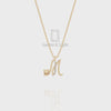 Moissanite Initials Pendant Necklace for Women with 18" Chain