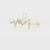 Natural Citrine Heartbeat Stud Earrings for Women