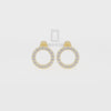Natural Citrine Circle Stud Earrings for Women