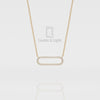 Natural Black Onyx Oval Paperclip Pendant Necklace with 18" Chain