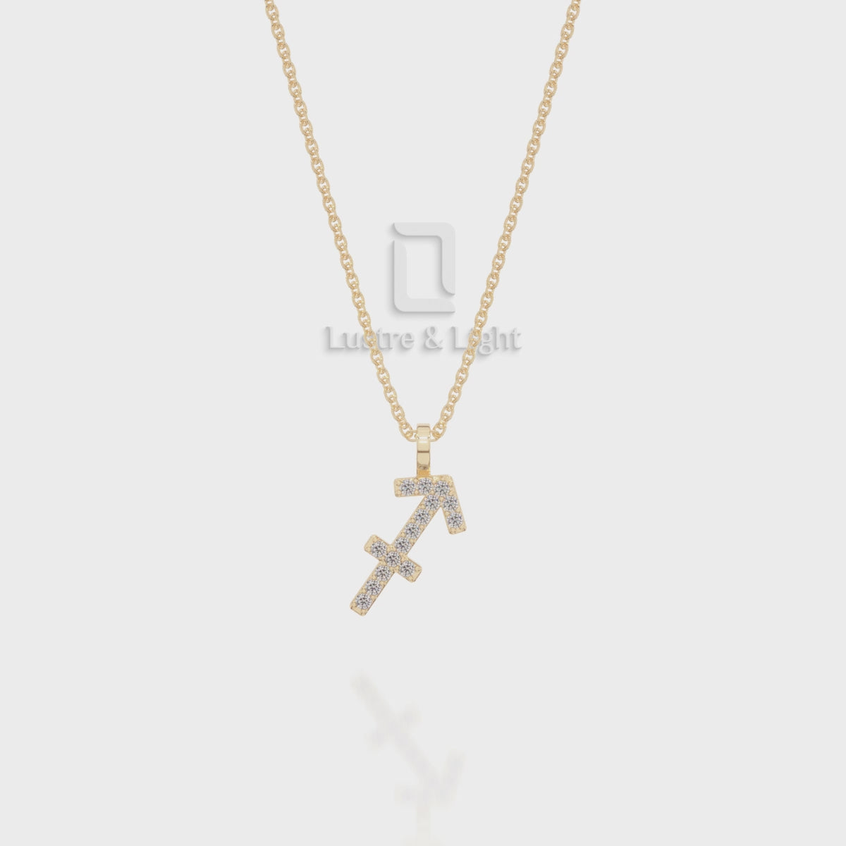 Natural Citrine Sagittarius Zodiac Sign Pendant Necklace 18" Chain