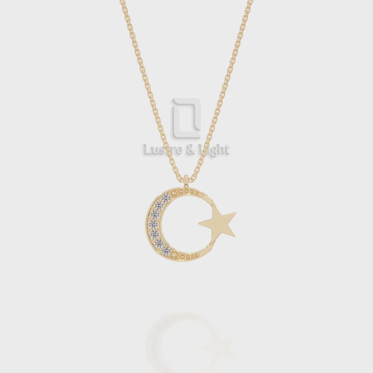 Natural Black Onyx Moon & Star Pendant Necklace with 18" Chain