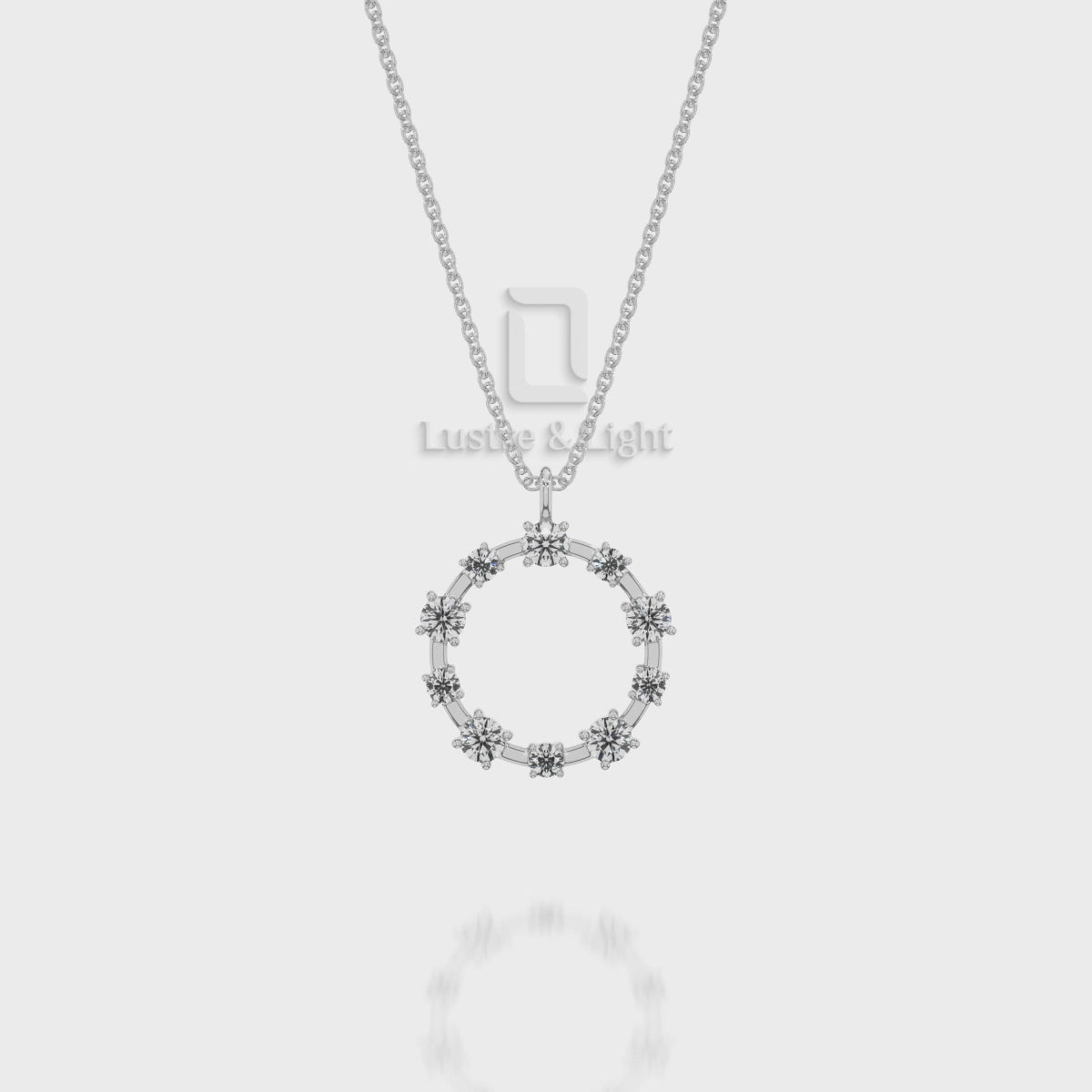 Natural Black Onyx Circle of Life Pendant Necklace with Moissanite (18" Chain)