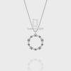 Natural Black Onyx Circle of Life Pendant Necklace with Moissanite (18" Chain)