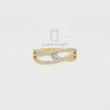 Natural Pink Tourmaline Promise Rings for Women with Moissanite