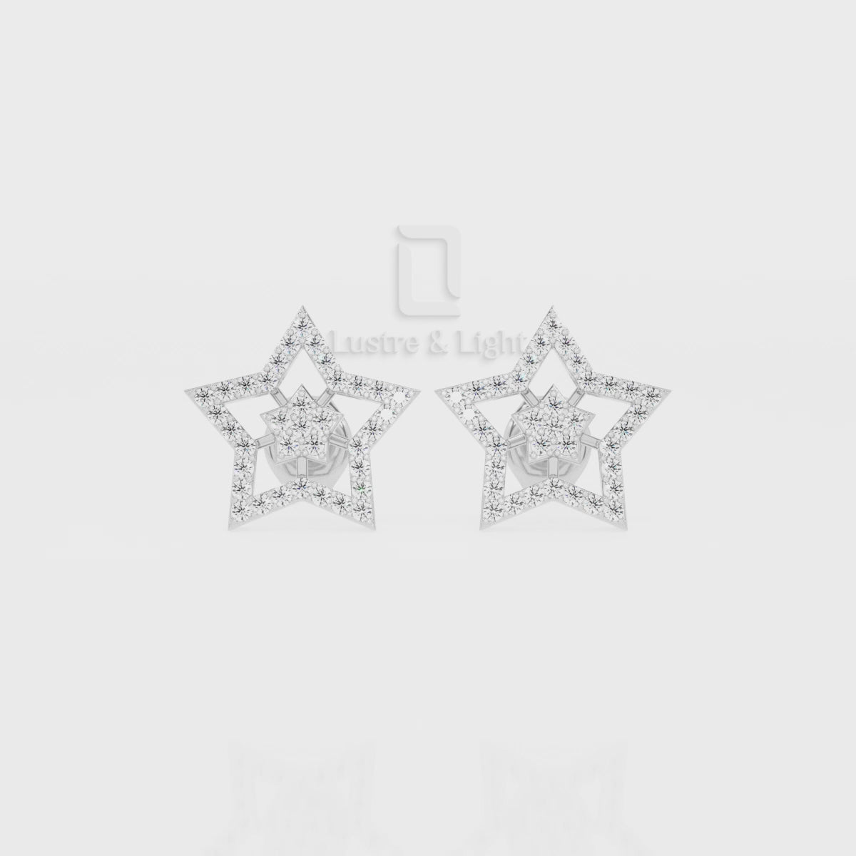 Natural Citrine Star Stud Earrings for Women with Moissanite