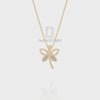 Natural Black Onyx Dragonfly Pendant Necklace with 18" Chain