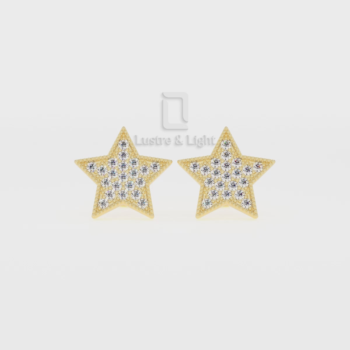 Natural Citrine Star Stud Earrings for Women