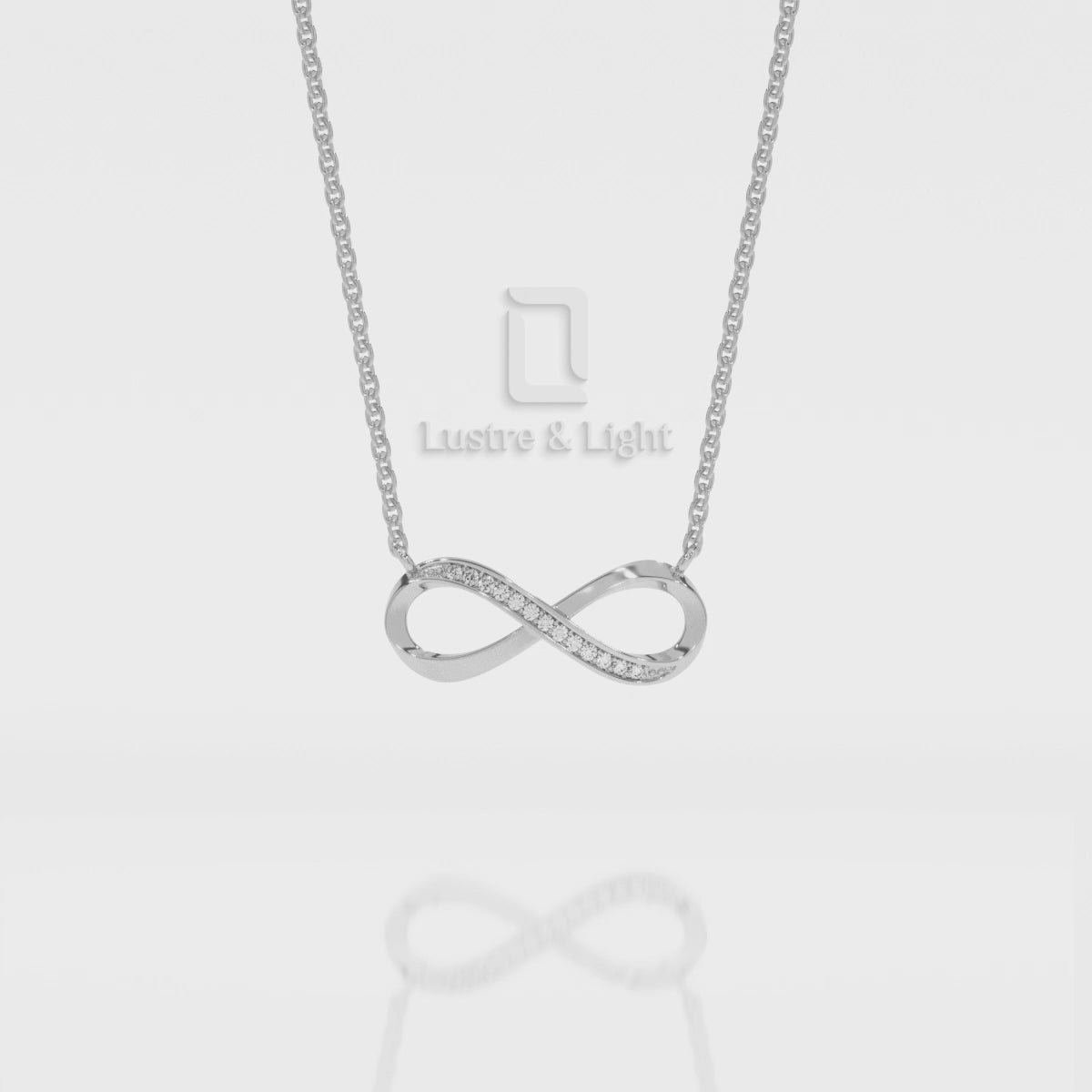 Natural Black Onyx Infinity Pendant Necklace with 18" Chain