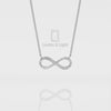 Natural Black Onyx Infinity Pendant Necklace with 18" Chain
