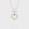 Natural Black Onyx Infinity Heart Pendant Necklace with 18" Chain