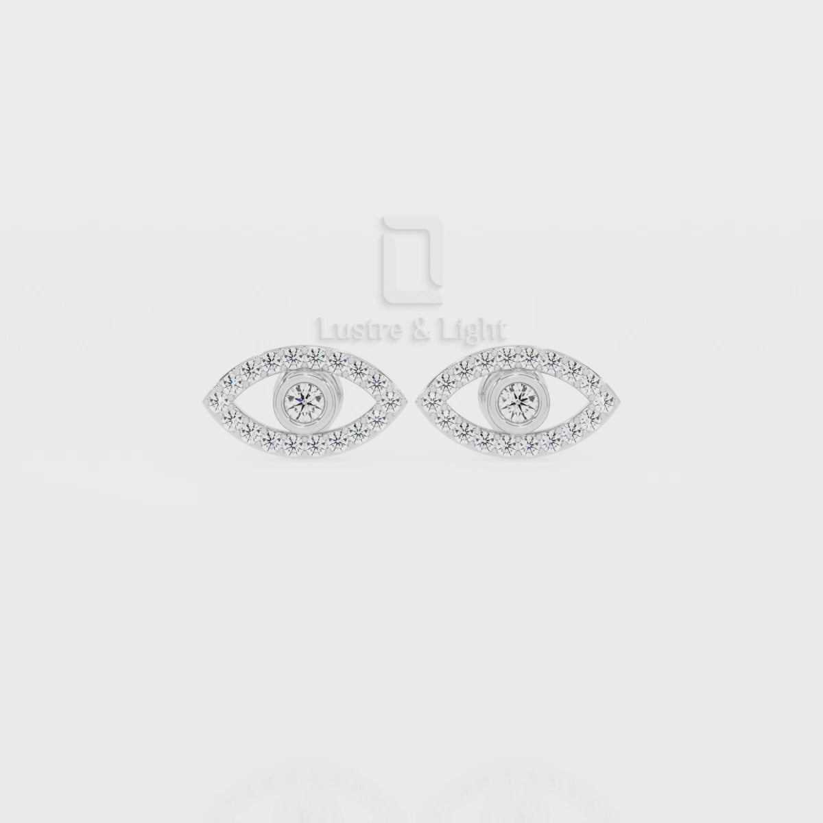 Natural Ruby Evil Eye Stud Earrings for Women with Moissanite
