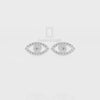 Natural Ruby Evil Eye Stud Earrings for Women with Moissanite