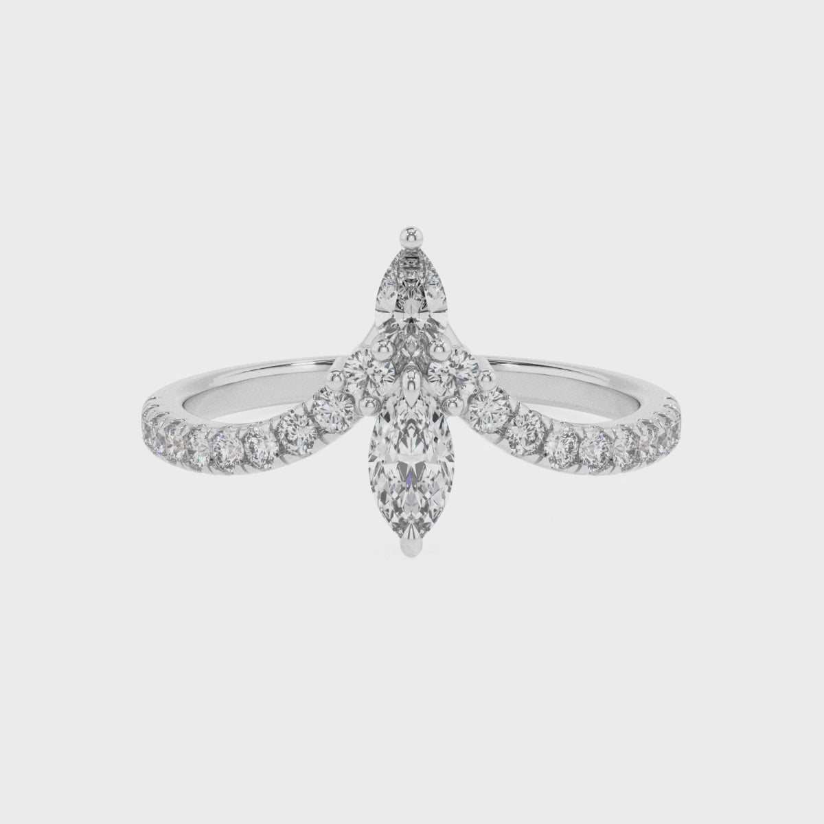 lab-grown moissanite marquise solitaire engagement ring