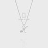 Moissanite Initials Pendant Necklace for Women with 18" Chain