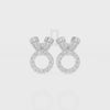 Natural Citrine Bunny Rabit Stud Earrings for Women