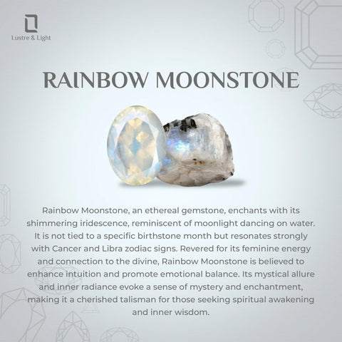 rainbow moonstone ahimsa shape stackable bezel-set ring