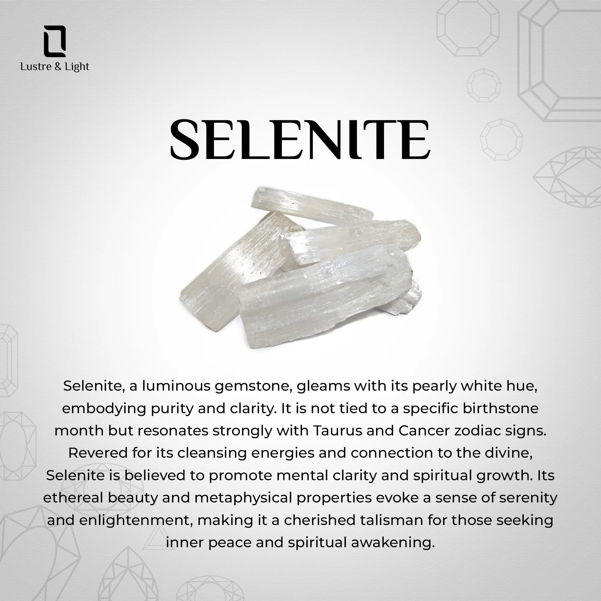 natural selenite rough shape pendant necklace